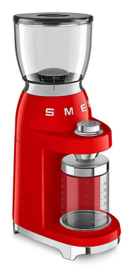 Smeg CGF11RDEU appareil à moudre le café 150 W Rouge, Transparent