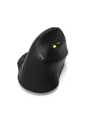Port Connect Ratón ergonómico con USB-A / USB-C 2,4 Ghz inalámbrico recargable Bluetooth bola direccional Negro