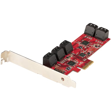 StarTech.com Carte PCI Express SATA 10 ports - Carte Contrôleur PCIe SATA - 6Gbps - ASM1166 Non-Raid - Convertisseur PCI Express 2.0 vers SATA - Connecteurs SATA Empilés - Carte d'Extension SATA - Neuf