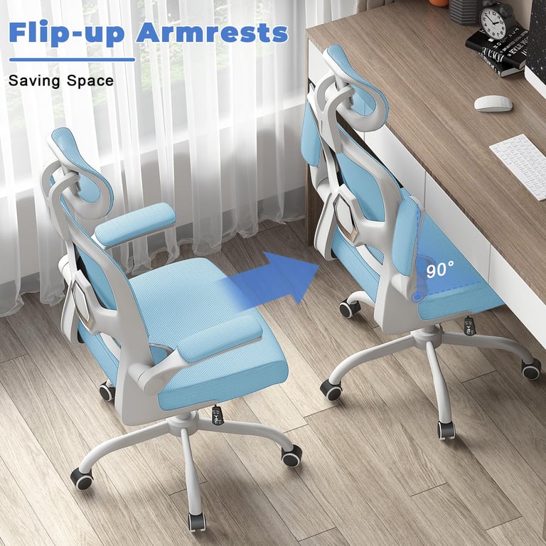 Chaise d'ordinateur pivotante avec fonction de basculement pour le bureau à domicile Neuf - vue 8