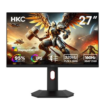 Ecran 27'' HKC G27H7P gaming UHD 160Hz FHD 320Hz Dual mode Fast IPS 16:9 160Hz 1ms 350cdm² 2xHDMI DP AO Inclinable et Reglable en hauteur 100mmPivot Pied HAS - vue 3