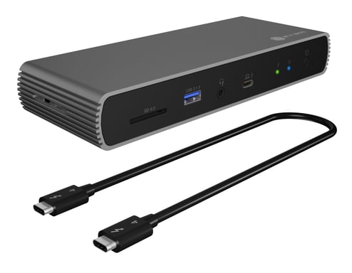 ICY BOX IB-DK8801-TB4 Avec fil Thunderbolt 4 Anthracite, Noir
