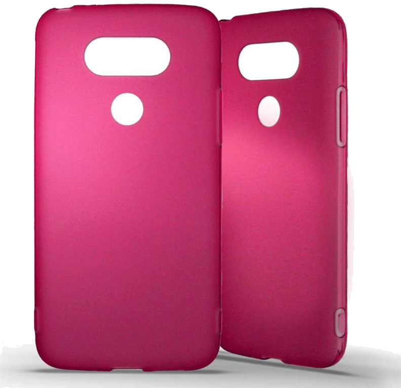 Coque silicone unie compatible Givré Rose LG G5