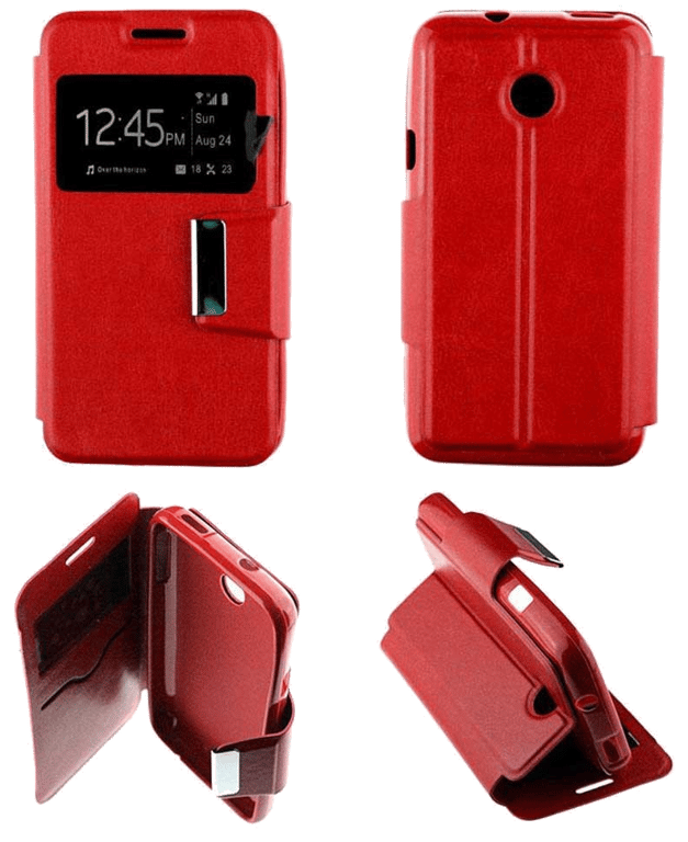 Etui Folio compatible Rouge Huawei Ascend Y330