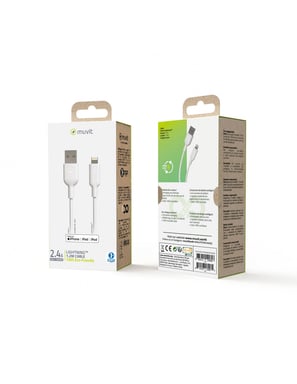 Muvit For Change Cavo Usb A/Lightning Mfi 1,2M Bianco