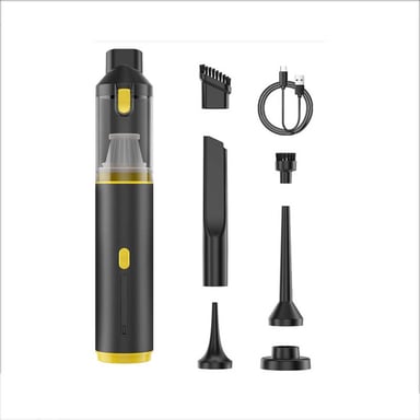 Aspirapolvere Portatile Senza Fili con Motore Brushless, Potente Aspirazione 16000Pa, 2-in-1 per Auto e Casa Black+Yellow