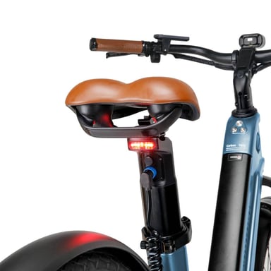 Bicicleta eléctrica de fibra de carbono MIHOGO AIR MAX con doble batería, app inteligente y frenos hidráulicos - azul