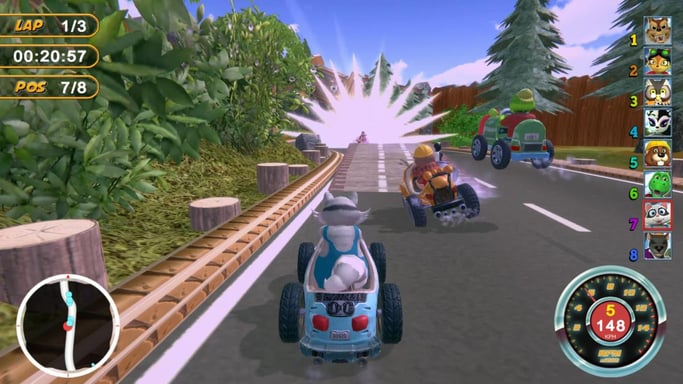 Just For Games Animal Kart Racer code CIAB + Volant Nintendo SWITCH - Neuf - vue 2