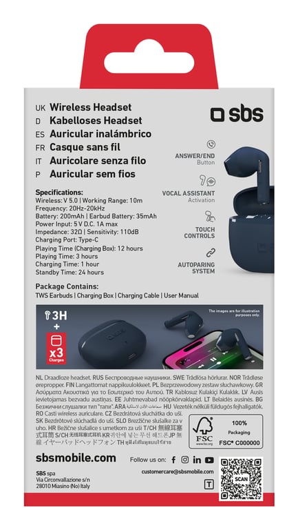 SBS TEEARTWSGOPODSG écouteurcasque True Wireless Stereo TWS Ecouteurs AppelsMusique Bluetooth Neuf - vue 2