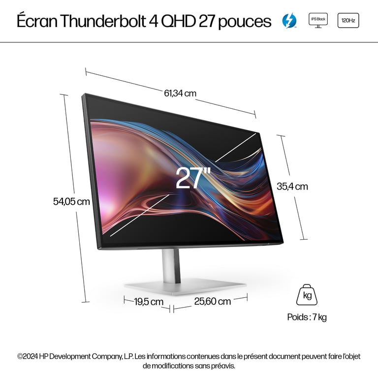 HP Écran QHD Thunderbolt 4 Series 7 Pro 27 pouces 727pu - vue 3