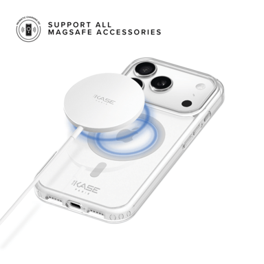 Coque antibactérienne antichoc magnétique invisible Fabriqué Avec du 75% Plastique Recyclé pour Apple iPhone 17 Pro, Transparente