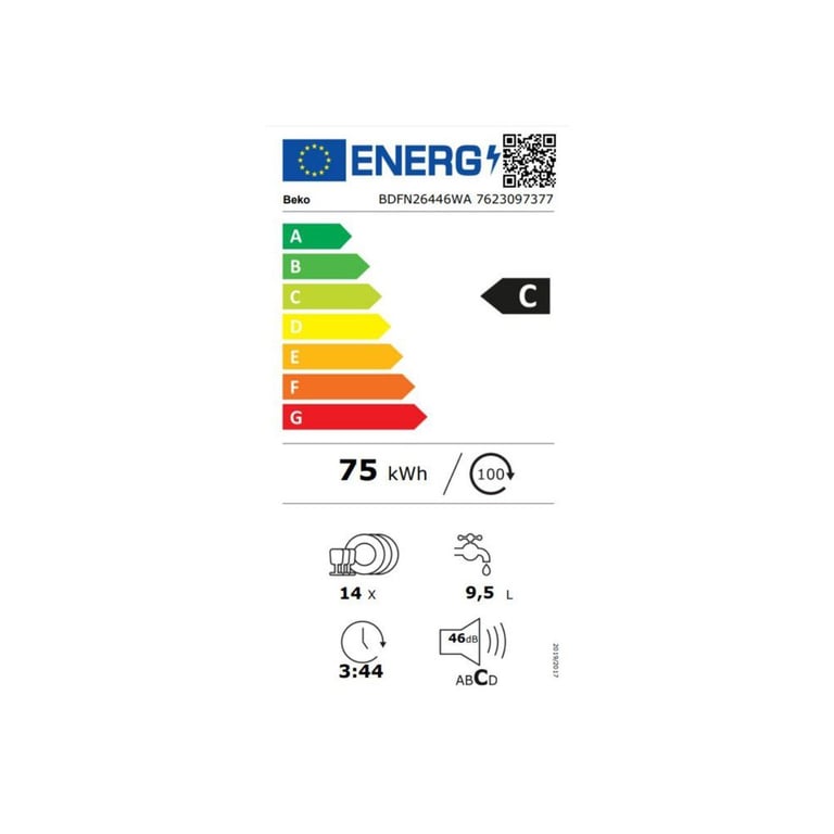 Beko bPRO500 BDFN26446WA Lave vaisselle Pose libre largeur : 59.8 - vue 4