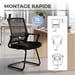 Roline Lot 2 Chaises de Conférence Ergonomique Sans Roulettes Noir