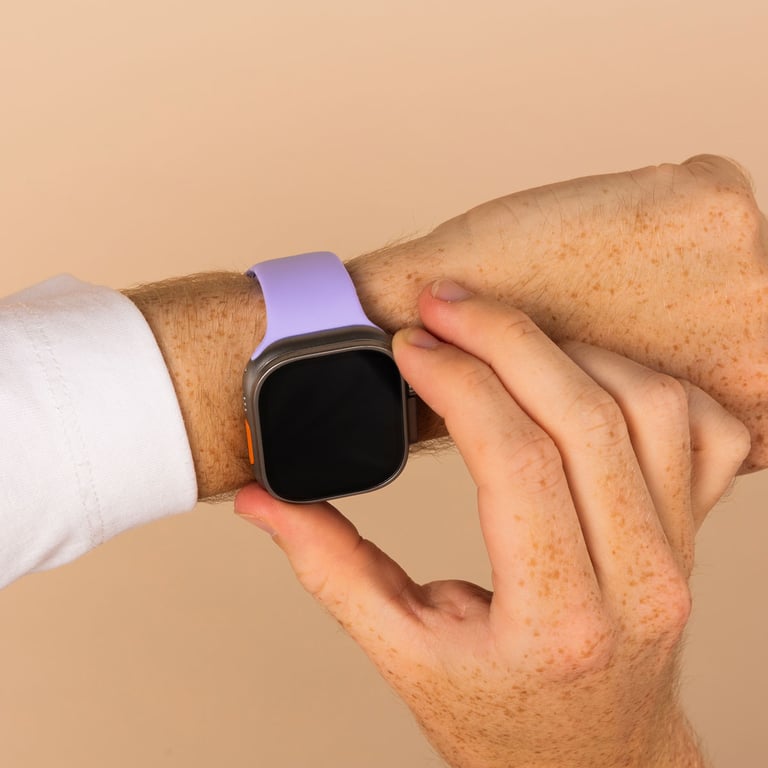 imoshion Bracelet en silicone? pour Apple Watch | 44/45/46/49 mm - Taille M/L - Lilas - Neuf