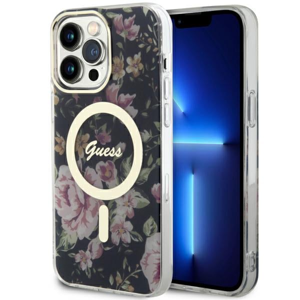 Guess Étui Flower MagSafe pour iPhone 14 Pro Max