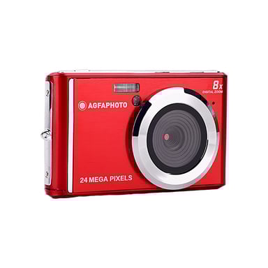 AGFA PHOTO Realishot DC5500 - Appareil Photo Numérique Compact, 24 MP, Ecran LCD 2,4'', Zoom Digital 8x, Vidéo HD 720p, Mémoire Externe SD, Batterie Lithium - Rouge