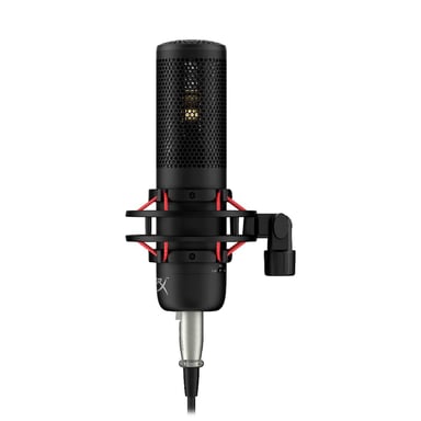 Micrófono de condensador HyperX ProCast negro, conexión XLR, cardioide, soporte antivibración, filtro antipop desmontable, filtro pasaaltos de 80 Hz