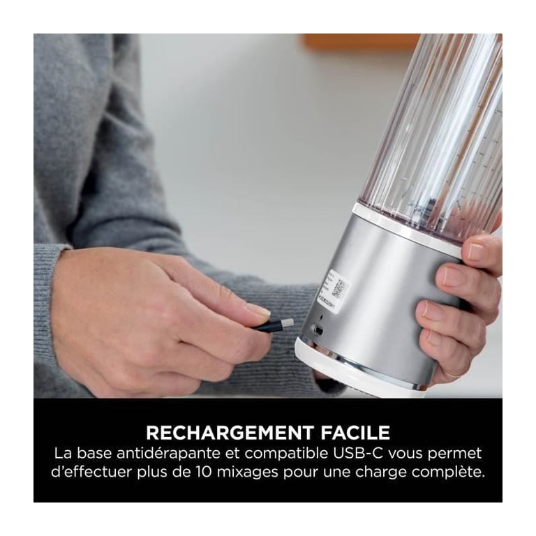 Blender portable Ninja Blast BC151EUWH 530 ml rechargeable USB-C Blanc - Neuf