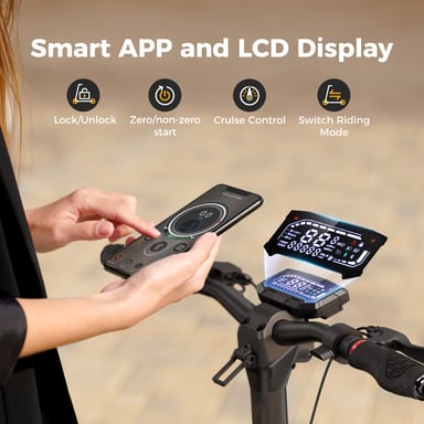 Scooter elettrico iScooter iX7 Pro 10'', controllo app 2*1000W 48V17.5Ah, doppia sospensione