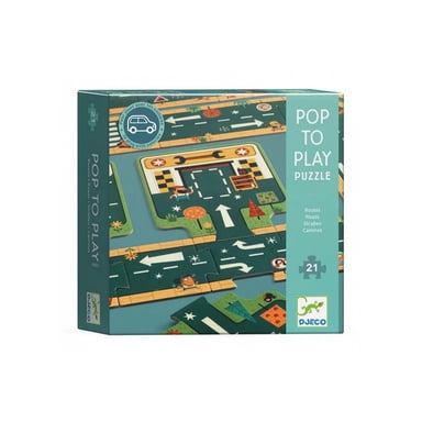 Puzzle de carretera gigante 21 piezas Djeco - Juguetes educativos para niños