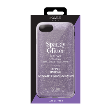 Custodia sottile con brillantini per Apple iPhone 6/6s/7/8/SE 2020/SE 2022, viola