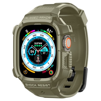 Spigen Rugged Armor Étui Kaki Polyuréthane thermoplastique (TPU)