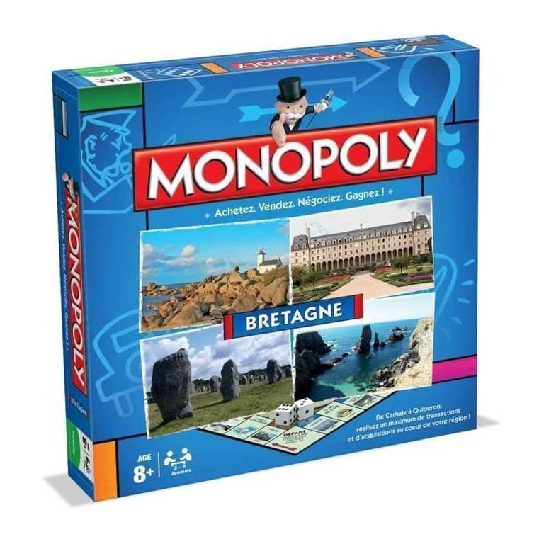 Jeu de société Hasbro Monopoly Bretagne Édition régionale française, 2+ joueurs, dès 8 ans, bleu - Neuf