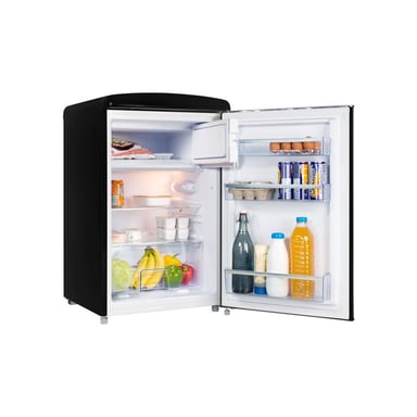 Réfrigérateur table-top FRIGELUX R4TT108RNE rétro noir 108 L avec freezer 4 étoiles et éclairage LED