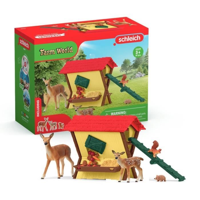Cabane des animaux de la foret, Coffre schleich 42658 Farm World, pour enfants des 3 ans - Neuf