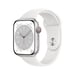 Watch Series 8 OLED 45 mm - Boîtier en Aluminium Argent - GPS + Cellular  - Bracelet Sport - Blanc