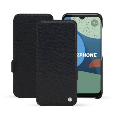 Housse cuir Fairphone 4 -  - Noir - Cuir saffiano