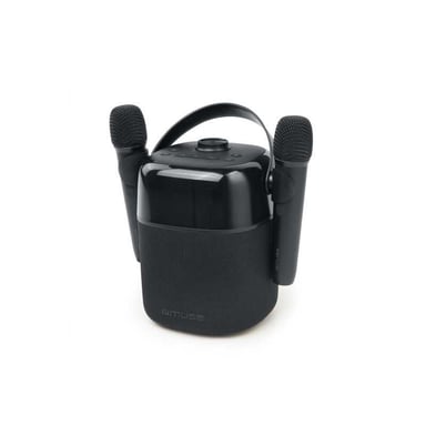 Enceinte Bluetooth karaoké MUSE M-530 KA 30 W Noir avec 2 micros sans fil, USB MP3, AUX 3,5 mm, atténuation des paroles, LED IPX5