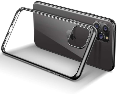 Pack Protection pour ''IPHONE 12'' (Coque Chrome Silicone + Film Verre Trempe)