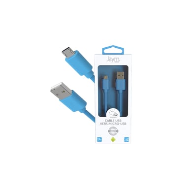 Câble USB vers Micro-USB 2.4A - 1,5 mètres - Collection POP - Bleu