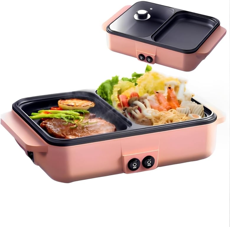 Barbecue électrique 2 en 1 grill & fondue chinoise Neuf