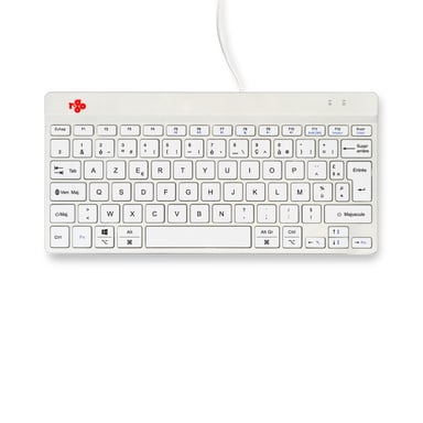 R-Go Tools Teclado ergonómico R-Go Compact Break, teclado compacto con software de pausa, AZERTY (FR), cableado, blanco