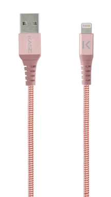 Cable de carga/sincronización Lightning a USB con certificación MFi de Apple en acero inoxidable ultrarresistente (1M), oro rosa