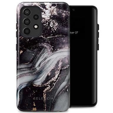 Selencia Coque arrière Vivid pour Samsung Galaxy A52(s) (5G/4G) - Chic Marble Black