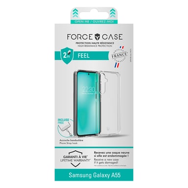 Coque renforcée Samsung Galaxy A55 5G FEEL Origine France Garantie 2m Transparente + Garantie à vie - Origine France Garantie Force Case