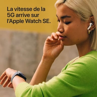 Apple Watch SE (3nd generation) OLED 44 mm Digital 368 x 448 Pixeles Pantalla táctil 5G Negro Wifi GPS (satélite)