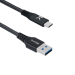 Cavo di ricarica rapida USB 3.1 Gen 2 da USB-C a USB-A con intreccio metallico per ricarica/sincronizzazione (1M), nero