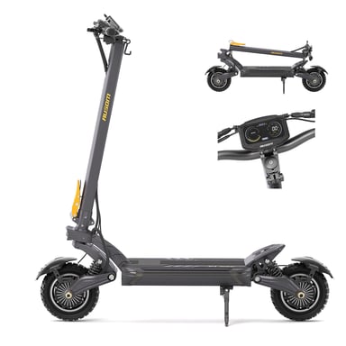 Trottinette Elettrica Ausom, Motore Doppio, Pneumatici da 10'', Batteria 20,8Ah, Sospensione a 4 Molle, Freni E-ABS, Autonomia 100 km, Carico Max 150 kg, per Avventure Off-Road