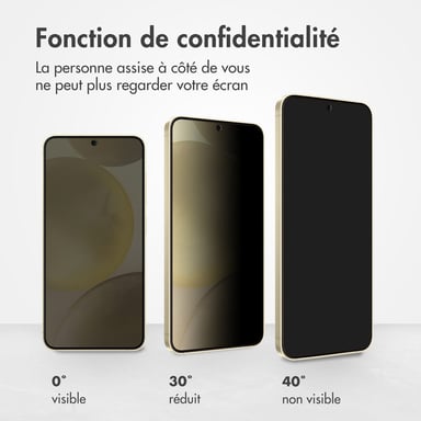 Accezz Protection d'écran en verre trempé Privacy pour Samsung Galaxy S25 Plus