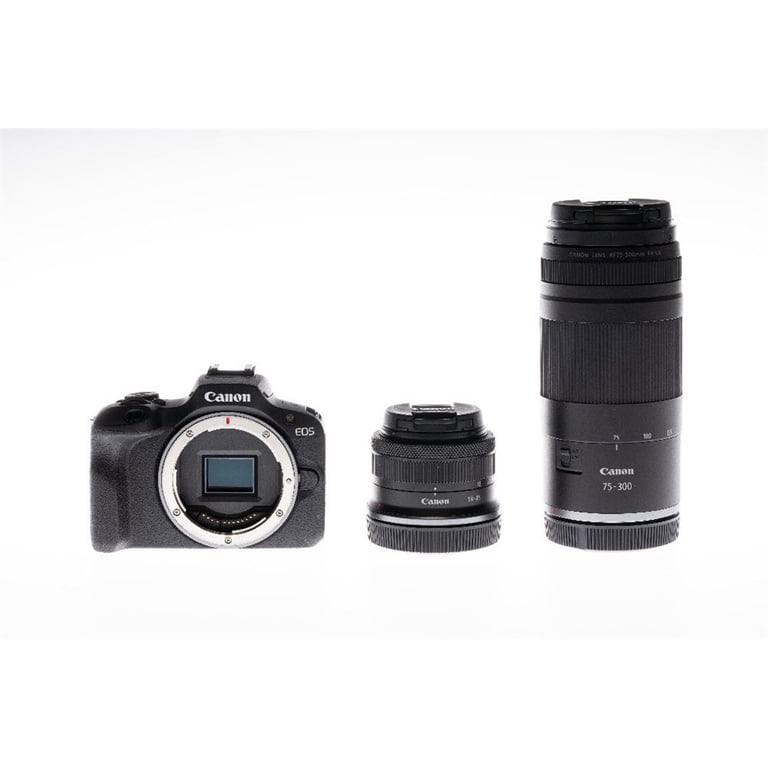 Appareil Photo Hybride Canon EOS R100 – Boîtier Nu, RF-S 18-45mm F4.5-6.3 IS STM, RF 75-300mm F4-5.6 - vue 4