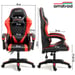Amstrad ULTIMATE-RED Fauteuil / Chaise de bureau Gamer coloris rouge & noire - coussin lombaire & appuie tête