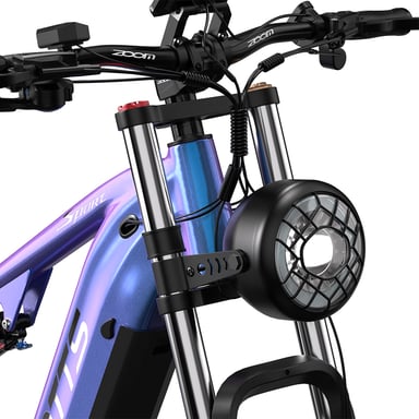 Bicicleta de montaña eléctrica DUOTTS E26 de 26 pulgadas con neumáticos anchos, motor de 750 W, batería de 48 V y 20 Ah-Azul y morado