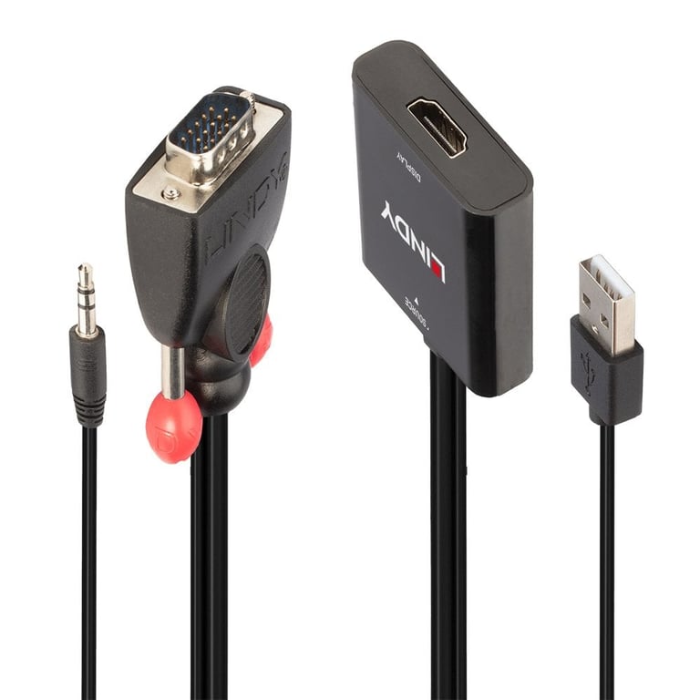 Lindy 38284 câble vidéo et adaptateur VGA D Sub + 3 5 mm HDMI + USB Neuf
