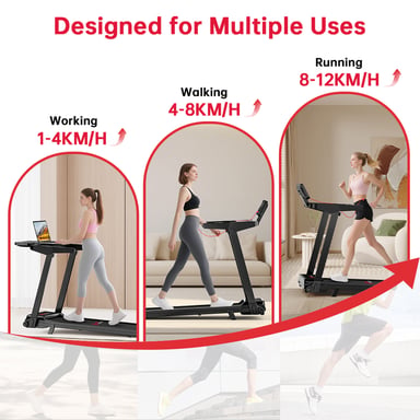 Cinta de correr plegable Q8, velocidad 1-12 km/h, inclinación manual del 5%