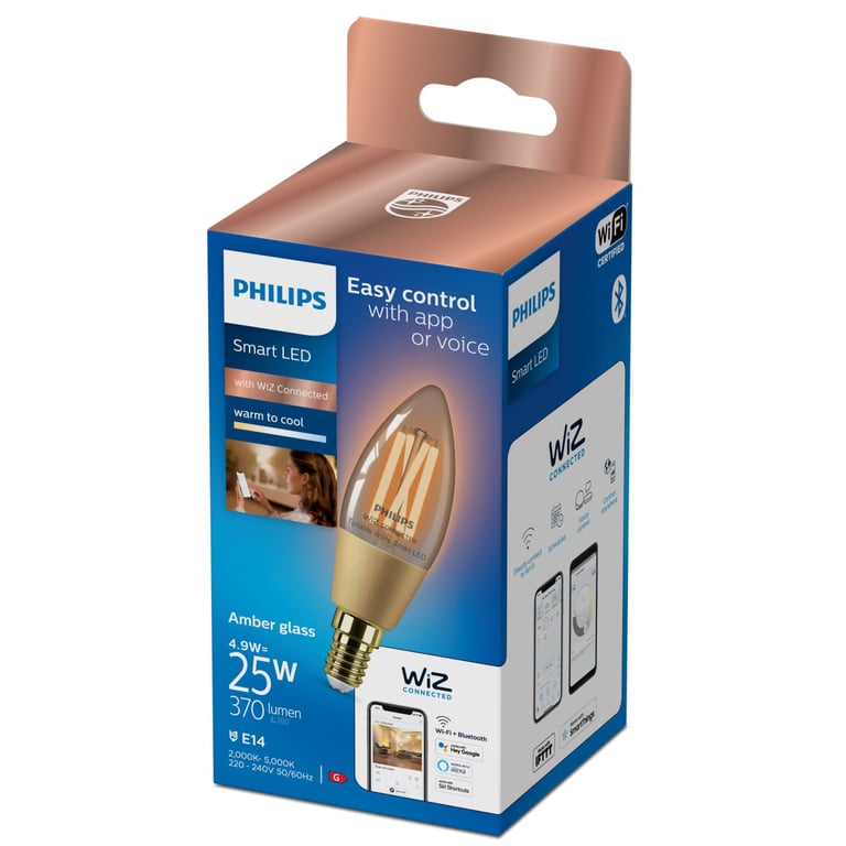 Ampoule Connectée Philips Hue E14 Flamme – 4.9W, Lumière Variable - vue 3