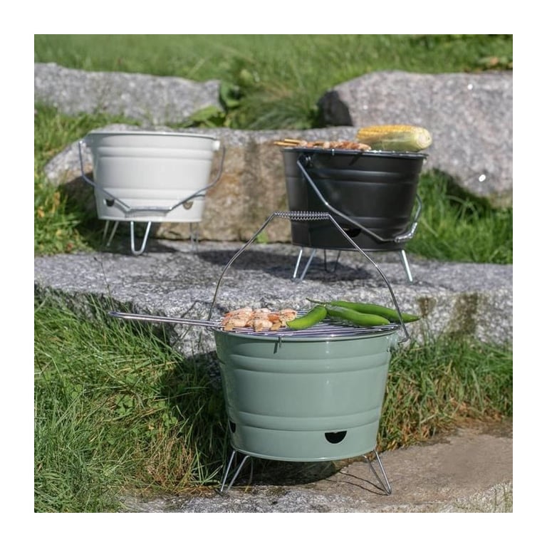 Barbecue a charbon portable - LIVOO - DOC327N - Inox - Surface de cuisson ø27 cm - Hauteur 24 cm - Neuf